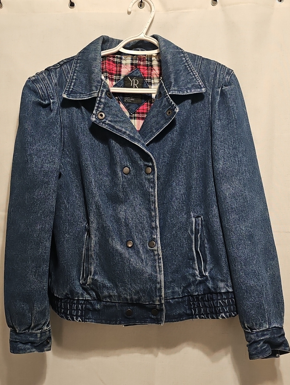 Vintage Denim Jacket - Women's Double-Breasted Coat